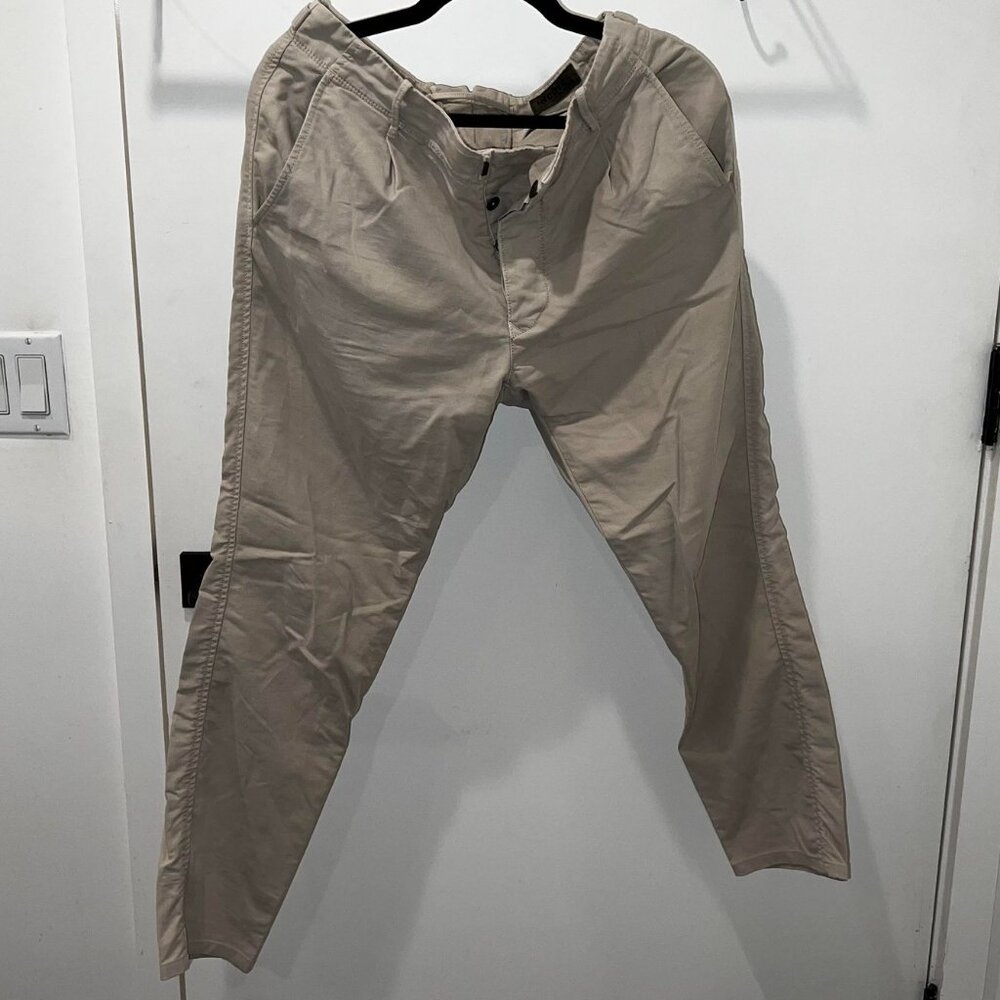 Incotex Tapered Cotton-Blend Trousers Beige 31/30